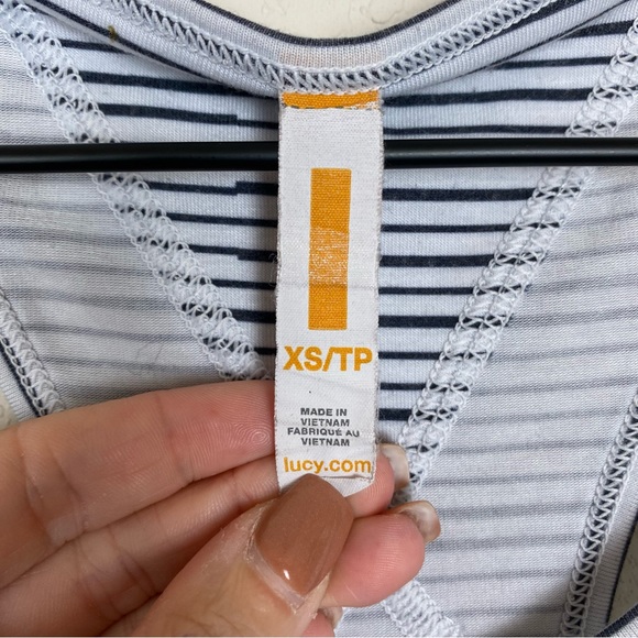 Lucy Striped Racerback Workout Tank Top - Picture 3 of 7